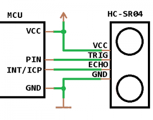 Подключение дальномера HC-SR04 к ATtiny2313