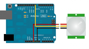 Схема подключения датчика движения (присутствия) HC-SR501 к ATmega16 (5)