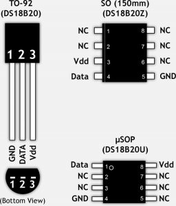 DS18B20 pinout