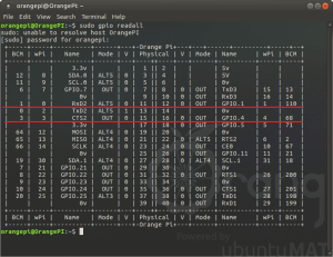 Orange Pi PC GPIO
