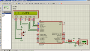 Подключение одного DS18B20 к ATmega8 (1x1 Animating)