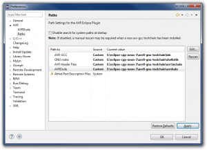 Настройка Eclipse CDT/C++ для программирования AVR микроконтроллеров