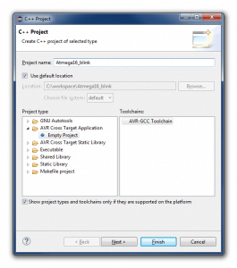 Настройка Eclipse CDT/C++ для программирования AVR микроконтроллеров