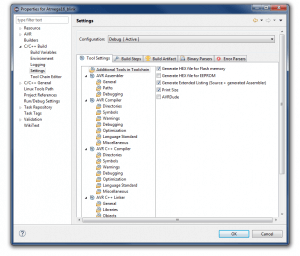 Настройка Eclipse CDT/C++ для программирования AVR микроконтроллеров