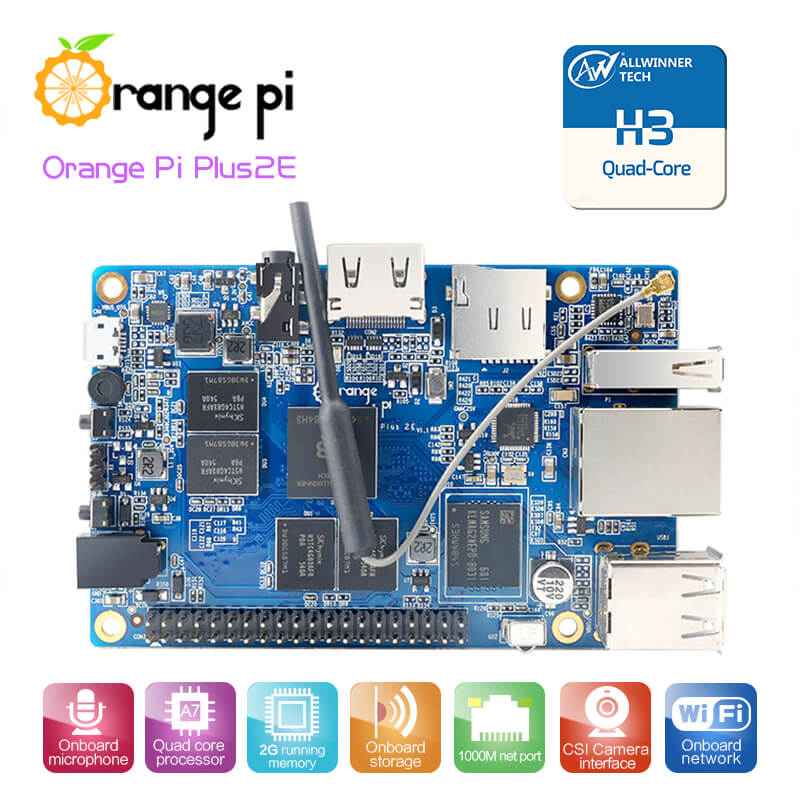 Orange Pi Plus 2E - мини компьютер с 16 ГБ eMMC и без SATA
