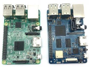 Banana Pi M2 Berry (BPI-M2 Berry) VS Raspberry Pi 3 model B (сравнение сверху)