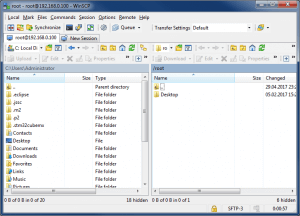 Подключение по SFTP с помощью WinSCP - Рабочий стол