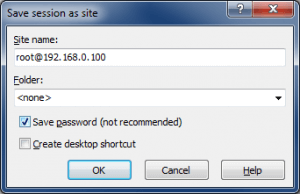 Подключение по SFTP с помощью WinSCP - Сохраняем сессию (Save session as site)