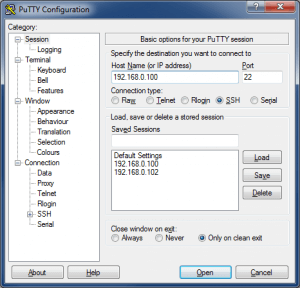 Подключение по SSH с помощью PuTTY - PuTTY
