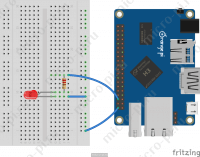 Raspberry Pi и Pi4J. Урок 1. Мигающий светодиод (Fritzing - Orange Pi One + LED)