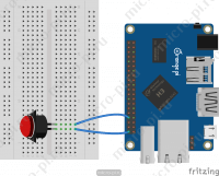 Raspberry Pi и Pi4J. Урок 2. Как подключить кнопку (Fritzing - Orange Pi One + Push Button)
