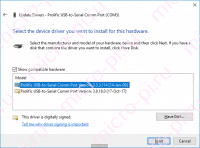 Установка драйвера для PL2303 - Prolific USB-to-Serial Comm Port Version 3.3.3.114(14-Jan-09)