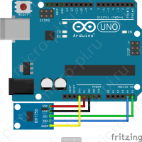 Схема подключения BH1750 к Arduino по I2C с ADDR