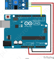 Схема подключения датчика вибрации на базе SW-420 к Arduino