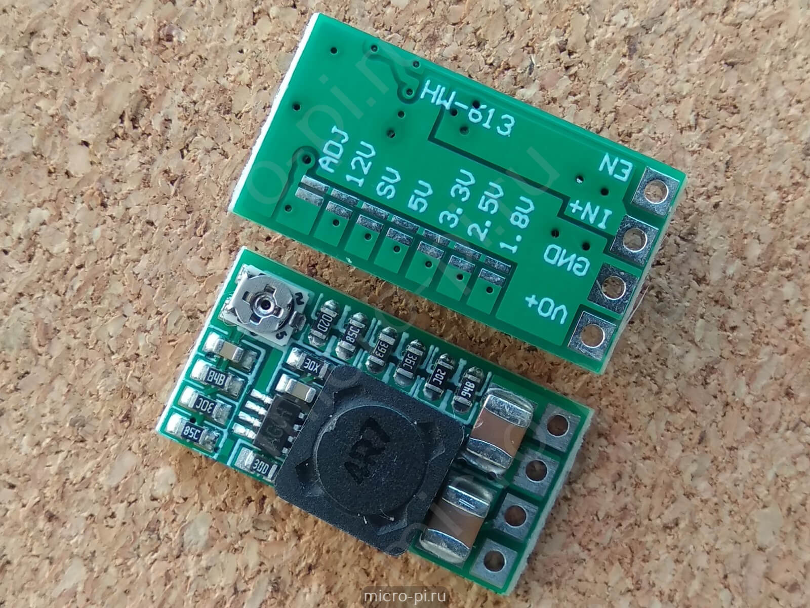 HW-613 (MP2315) - Синхронный понижающий DC-DC преобразователь на 1.8, 2.5, 3.3, 5, 9 или 12 В