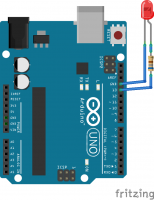 Урок 1. Управление I/O. Схема подключения светодиода - Maixduino+LED